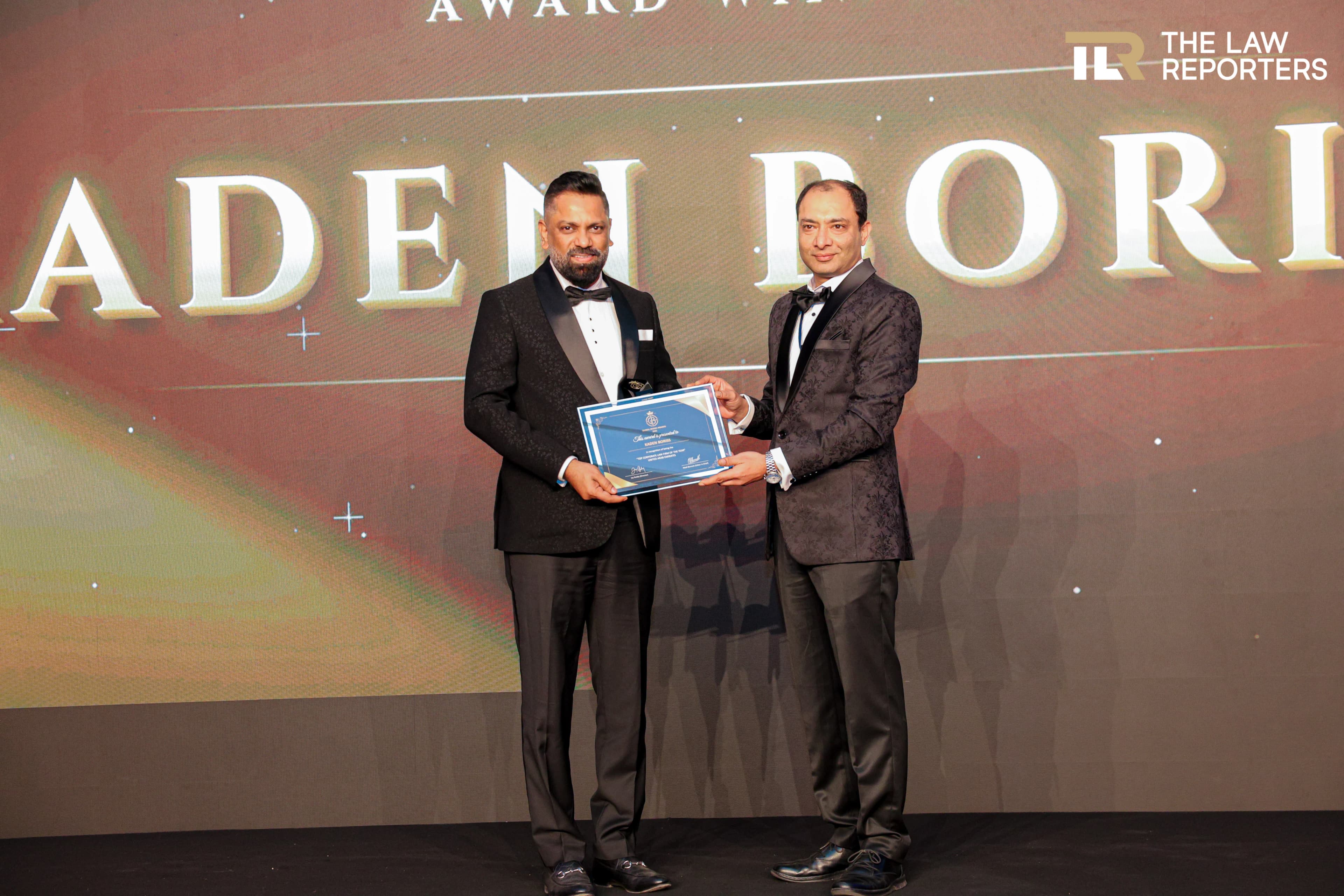 Kaden Boriss Wins ‘Corporate Law Firm Of The Year’ At Global Brand Awards